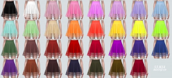  SIMS4 Marigold: Mesh See through Flare Mini Skirt