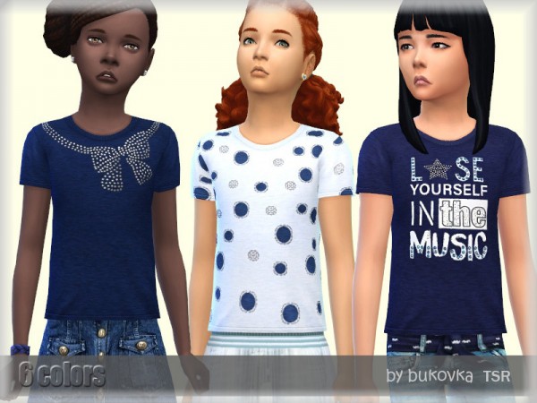  The Sims Resource: T shirt Blue by bukovka