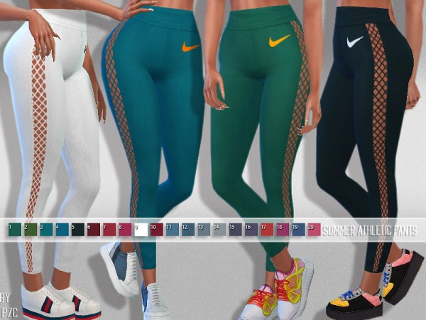  The Sims Resource: High Waisted Summer Athletic Pants by Pinkzombiecupcakes