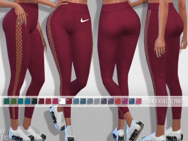  The Sims Resource: High Waisted Summer Athletic Pants by Pinkzombiecupcakes