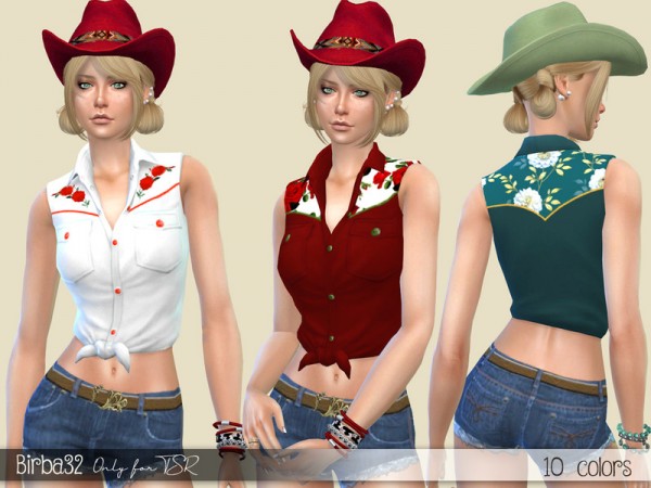  The Sims Resource: Cowgirl shirt by Birba32