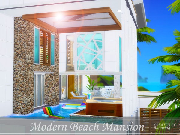  The Sims Resource: Modern Beach Mansion   No cc by Runaring