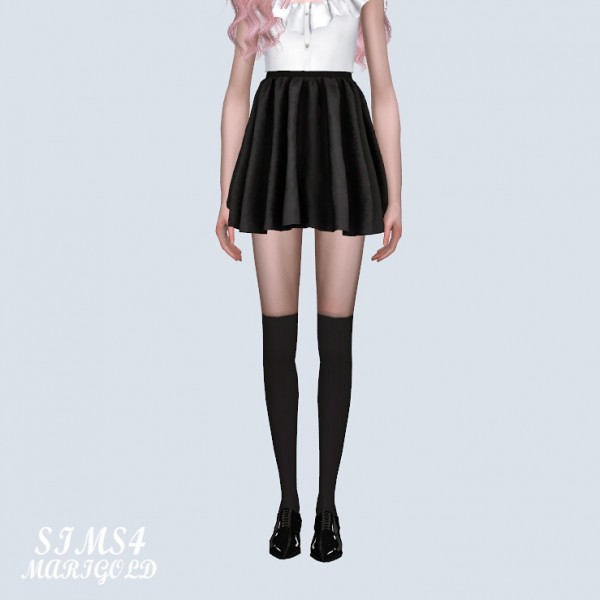 SIMS4 Marigold: High Waist Flare Mini Skirt