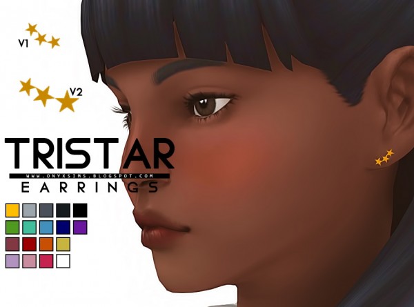  Onyx Sims: Tristar Earrings
