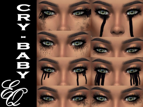  The Sims Resource: Cry Baby Eyeliner by EvilQuinzel