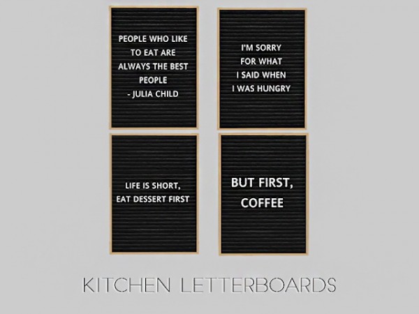  Kenzar Sims: Kitchen letterboards