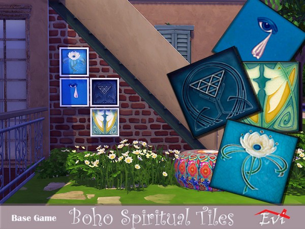 The Sims Resource: Boho Spiritual Tiles by evi