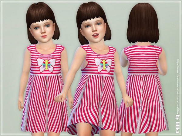  The Sims Resource: Toddler Girls Butterfly Dress by lillka