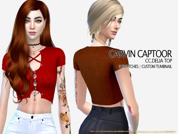  The Sims Resource: Delia Top by carvin captoor