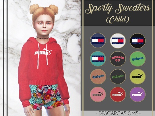  Descargas Sims: Sporty Sweaters