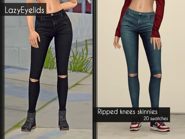  Lazyeyelids: Ripped knees skinnies