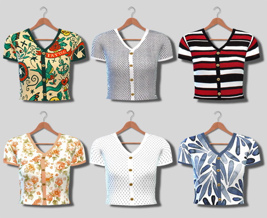  Descargas Sims: Button Up Shirts With Patterns