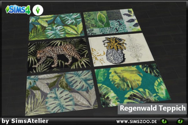  Blackys Sims 4 Zoo: Rain forest rugs by SimsAtelier