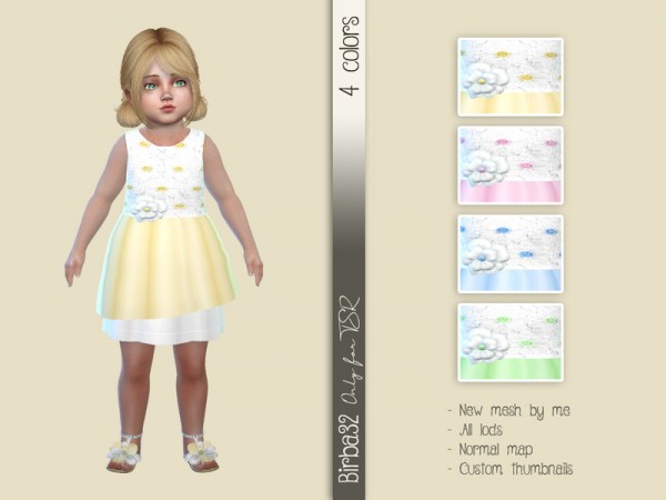  The Sims Resource: Ceremony dress for toddlers by Birba32
