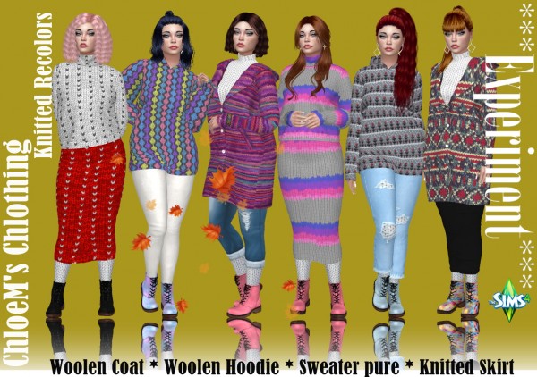  Annett`s Sims 4 Welt: ChloeM’s Clothing   Knitted Recolors