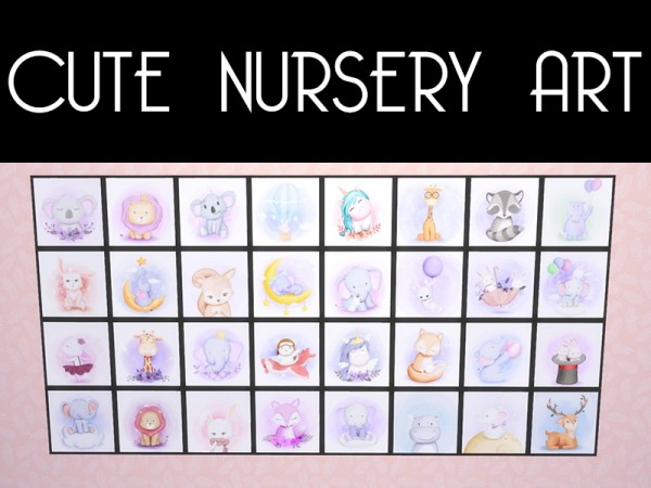  Models Sims 4: Cute nursery art