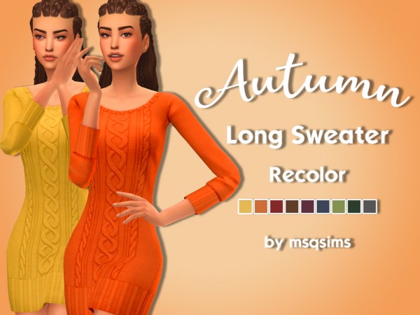  MSQ Sims: Autumn Long Sweater Recolor
