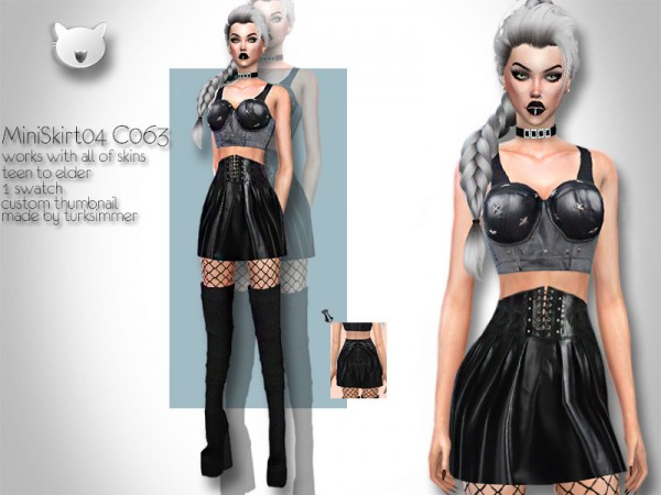  The Sims Resource: Mini Skirt 04 C063 by turksimmer