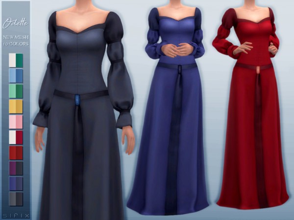  The Sims Resource: Odette Dress by Sifix