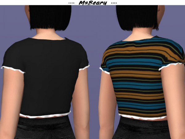  The Sims Resource: White Trimmed TShirt by MsBeary