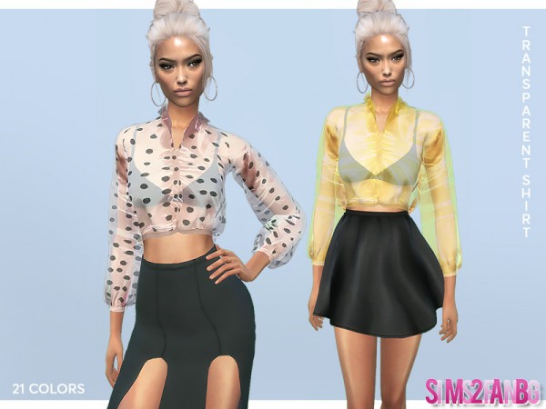 The Sims Resource: 385   Transparent Shirt With Ballon Sleeves by sims2fanbg