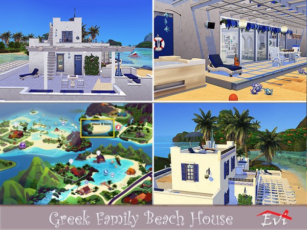  The Sims Resource: Greek Family Beach House by evi