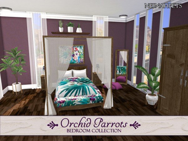  The Sims Resource: Orchid Parrots Bedroom Collection by neinahpets
