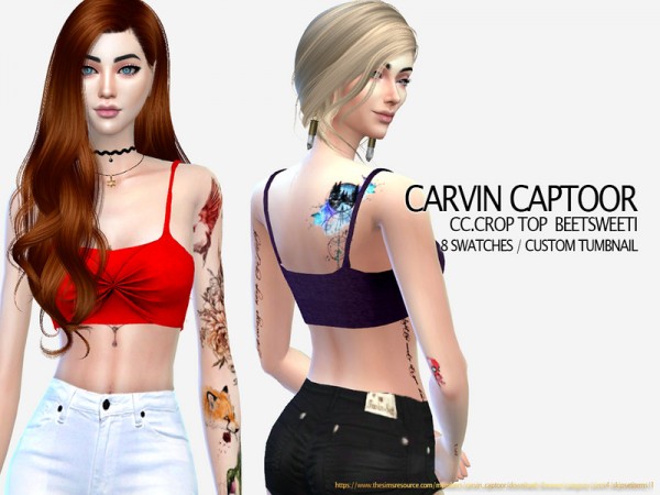  The Sims Resource: Crop Top Beetsweeti by carvin captoor