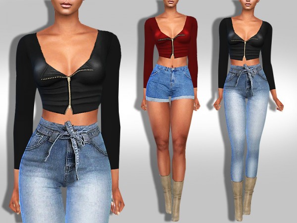  The Sims Resource: Long Sleeve Fit Jacket Tops by Saliwa