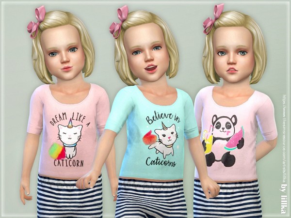  The Sims Resource: Comfy Shirt for Toddler Girls by lillka