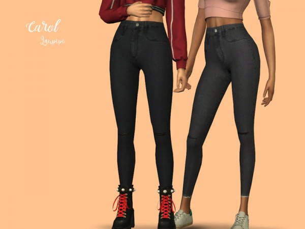  The Sims Resource: Carol Black Jeans by laupipi
