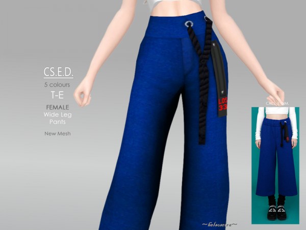  The Sims Resource: CSED   Wide leg pants by Helsoseira
