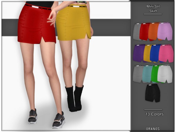  The Sims Resource: Mini Slit Skirt by OranosTR