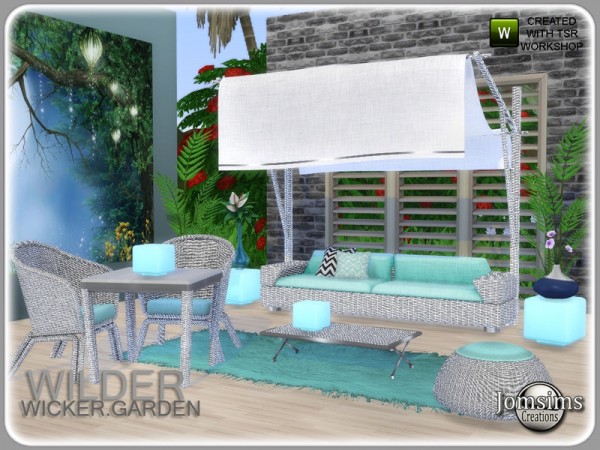  The Sims Resource: Wilder wicker garden set by jomsims