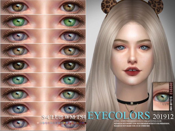  The Sims Resource: Eyecolors 201912 by S Club