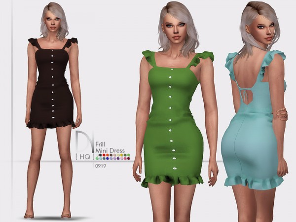  The Sims Resource: Frill Mini Dress by DarkNighTt