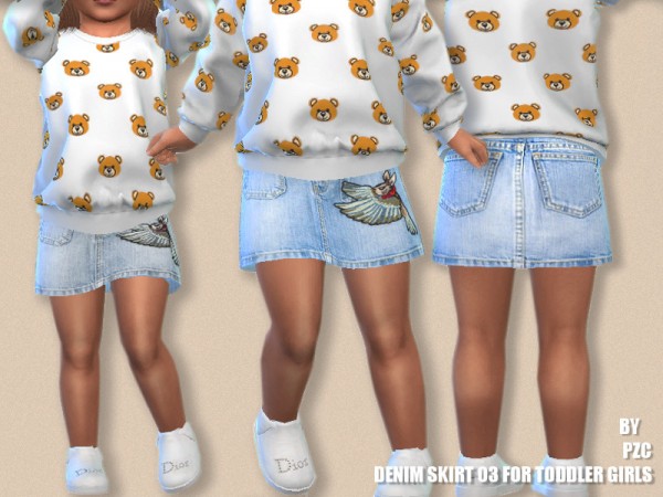  The Sims Resource: Denim Skirt 03 For Toddler Girls by Pinkzombiecupcakes