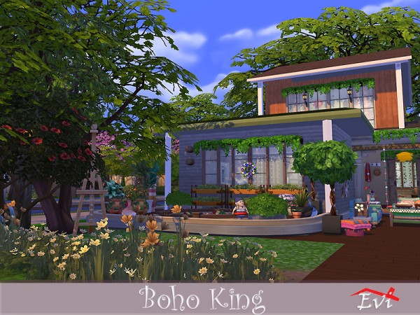  The Sims Resource: Boho king house by evi