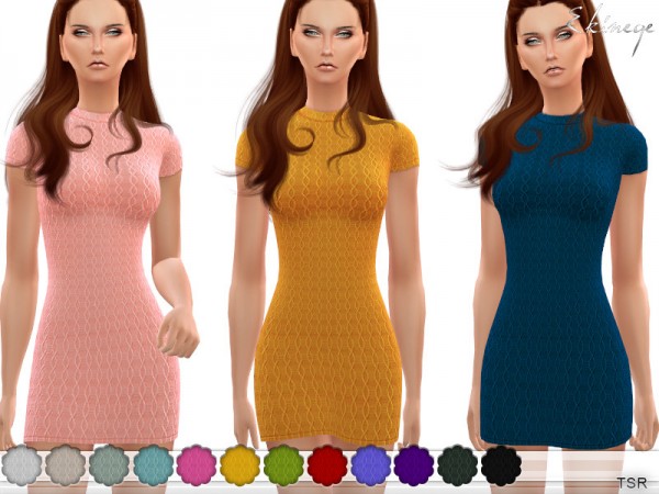  The Sims Resource: Mock Neck Mini Dress by ekinege
