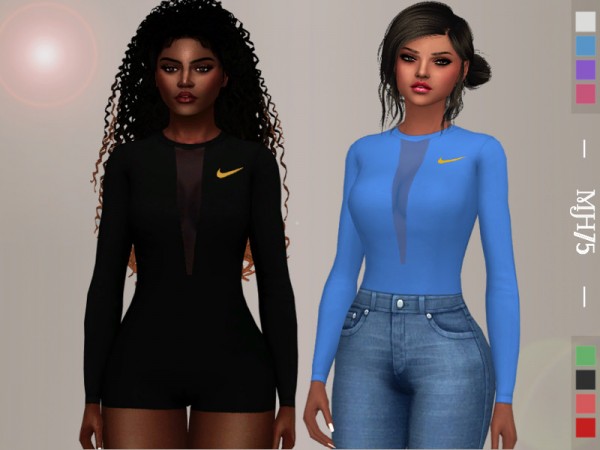  The Sims Resource: Serena US Open Short Bodysuit Top by Margeh 75