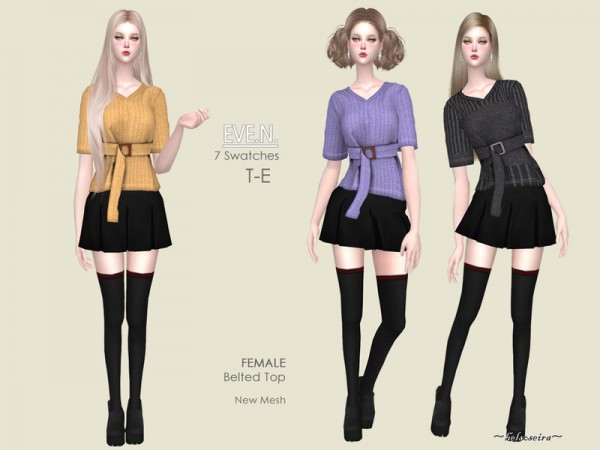  The Sims Resource: EVE.N. Belted Top by Helsoseira