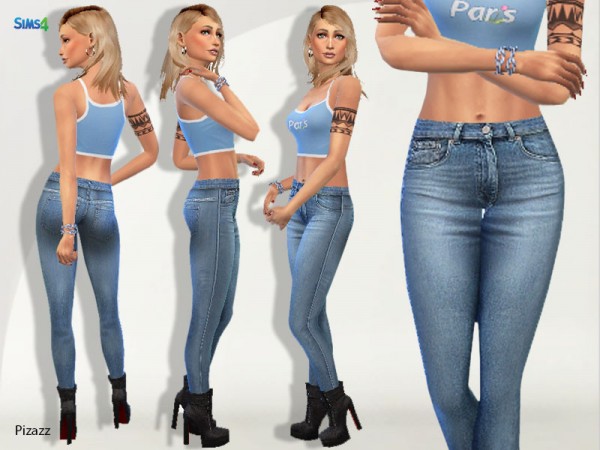  The Sims Resource: Ladies Jeans by pizazz