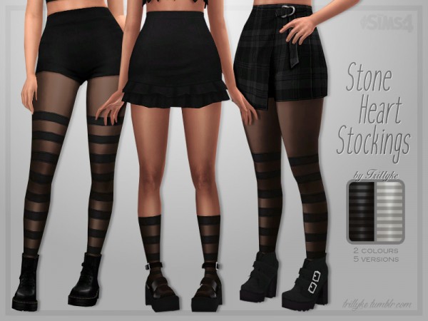  The Sims Resource: Stone Heart Stockings by Trillyke