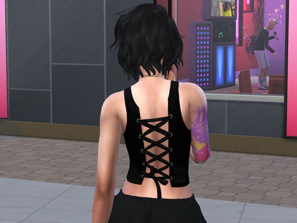  The Sims Resource: Rebel   Bralette Corset Tank Top by neinahpets