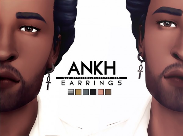  Onyx Sims: Ankh Earrings