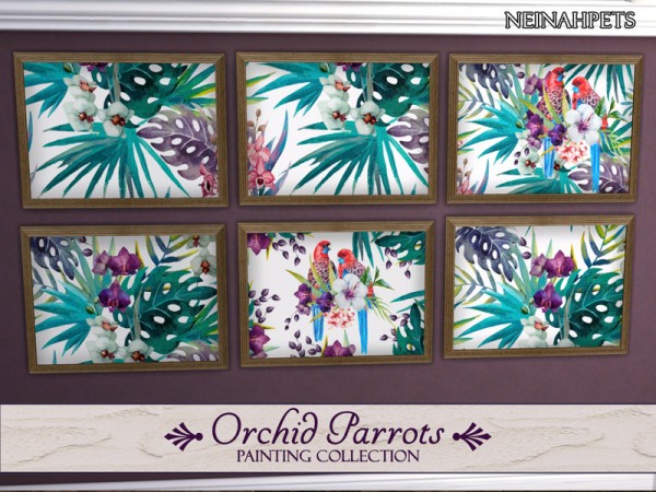  The Sims Resource: Orchid Parrots Parrots paints by neinahpets