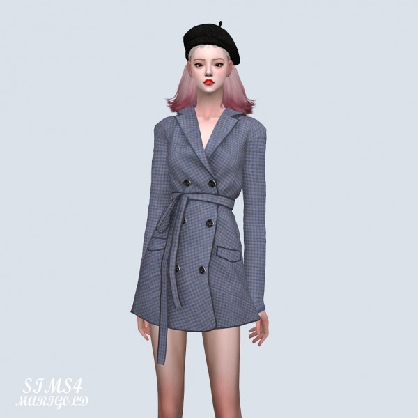  SIMS4 Marigold: Autumn Coat Mini Dress