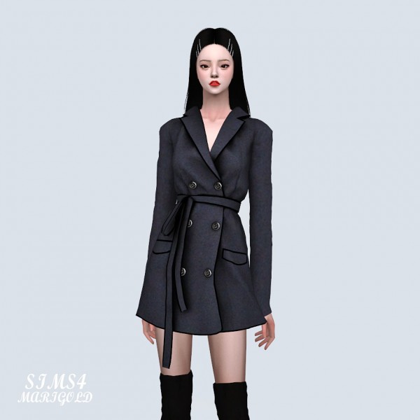  SIMS4 Marigold: Autumn Coat Mini Dress