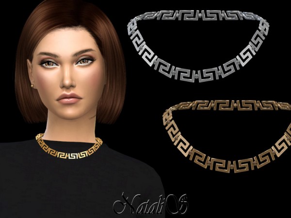  The Sims Resource: Greek motif short necklace by NataliS