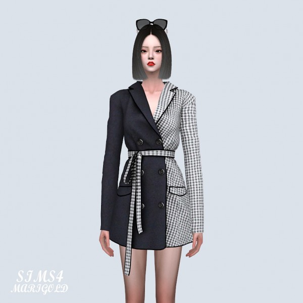  SIMS4 Marigold: Autumn Coat Mini Dress 2 Pattern
